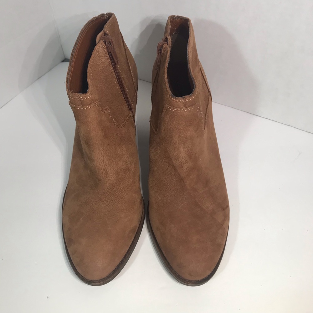 Womens Lucky Brand Brown Suede Ankle Booties 7.5